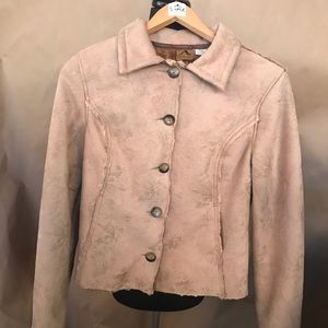 Faux camel colored fleece Jacket fully lined.